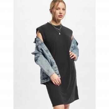 Urban Classics Women's Black Modal Padded Shoulder Tank Dress