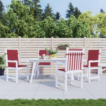 Cojín Decorativo de Asiento para Silla de Jardín Respaldo Bajo 4 uds Tela Oxford Color Gris, Crema, Rojo