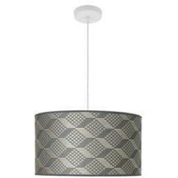 Colgante Moda 2xe27 Blanco/tetris Gris Regx40x40cm C/difusor