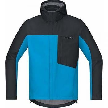 GORE Wear Chaqueta impermeable con capucha de ciclismo para hombre, L, Azul, 100036