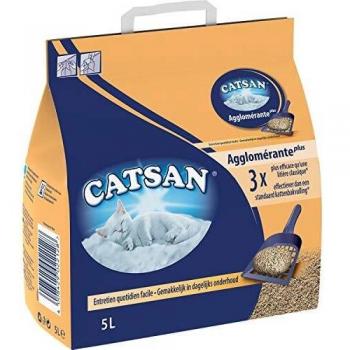 Arena aglomerante mineral Catsan Plus para gatos 5L (lote de 3)