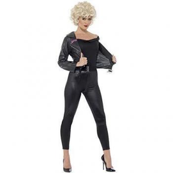 Smiffys Licenciado oficialmente Disfraz de Sandy Final Scene de Grease, Negro, con cazadora, parte de arriba, le