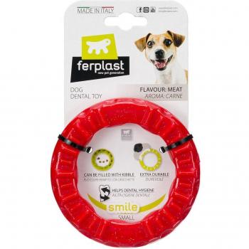 Ferplast Smile Red Rubber Ring Dog Toy - Small: 12 x 2.4 cm (Diameter x Height)
