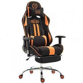 Silla Gaming Racing XL Limit en Tela Negra/Naranja con Reposapiés