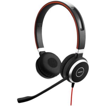 Jabra Evolve 40 UC Stereo Auriculares Diadema USB-C con Conector de 3,5 mm para Centro de Llamadas - Negro