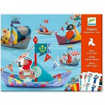Djeco/Kreativ Set Origami Floating Boats, azul verde , color/modelo surtido