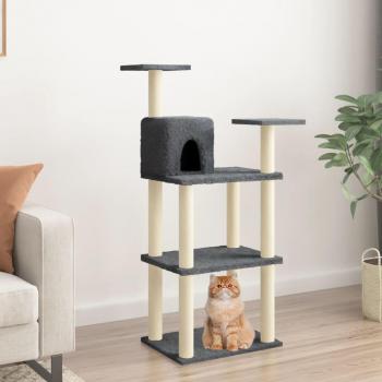 Árbol para gatos con rascador en sisal gris oscuro de 118,5 cm