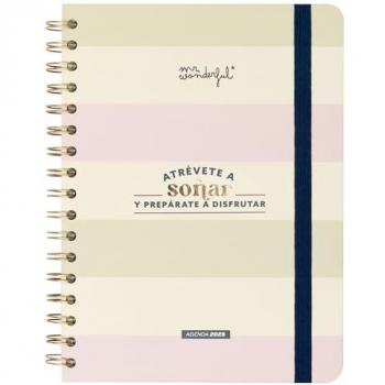 MR AGENDA ANUAL OFFICE 2025 SEMANAL ATRÉVETE A SOÑAR Y PREPÁRATE - Incluye 8 Hojas de Pegatinas y Bloc de Notas Adhesivas - Dimensiones: 22