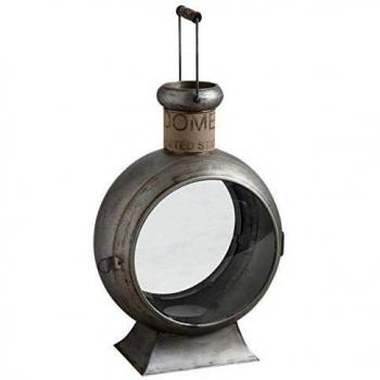 Linterna Vintage de Metal Grande con Pie 35 x 25 x 55 cm