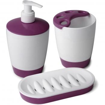 Tatay Lot DE 3 Pieces Kristal Blanc/Aubergine, Morado, 17 x 10.5 x 15 cm