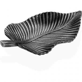 Centro de Mesa Versa Plateado Hoja 35 cm MDF