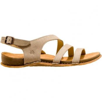 Sandalias planas de mujer de piel de color negro con plantilla anatómica