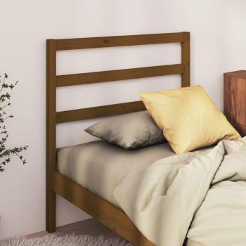 Cabecero para cama de madera maciza de pino marrón miel 106x4x100 cm