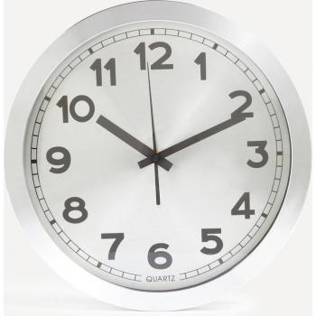 Reloj de pared plateado con fondo plata Dublín