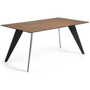 Kavehome Mesa Koda 200x100, Epoxy Negro y sobre Iron Corten