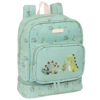 Mochila Escolar Guardería Preescolar Unicornio con Compartimento Térmico 22x27x10 cm, Color Menta y Rosa, Ideal para Comida y Merienda