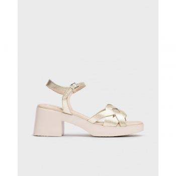 Sandalias de plataforma de mujer de piel con suela ancha