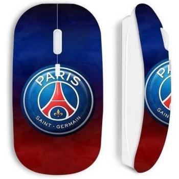 Ratón inalámbrico Maniacase blanco con logo colorido de PSG - USB - Óptico