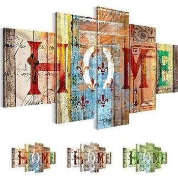 Runa Art - Cuadros Decorativos Hogar 200 x 100 cm 5 Piezas XXL Decoracion de Pared Diseño Vistoso 502851a