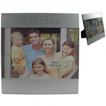 Marco de foto de aluminio con nombre grabado: Vincien