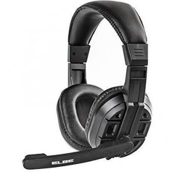 ELBE AU-630-GPC - Auriculares con Micrófono Gaming Consola y PC, Ajustable, Micro Omni-Direccional, Cable 1.8 m, Color Negro