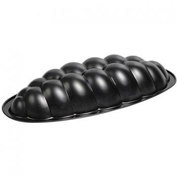 Kaiser Molde Oval Decorativo, Antiadherente recubierta, Negro