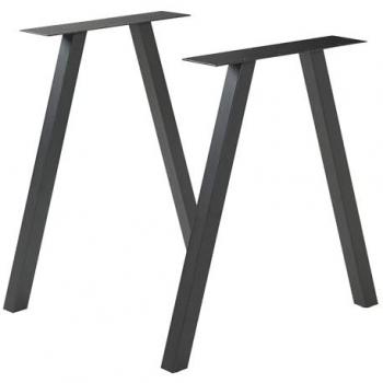 Set de 2 patas de mesa Heustreu 72 cm - Acero Negro
