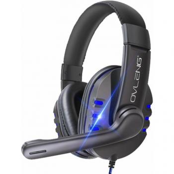 Auriculares Gaming con Cable, Sonido Envolvente y Graves Profundos, Micrófono para PS4/Nintendo Switch/Xbox One/PC