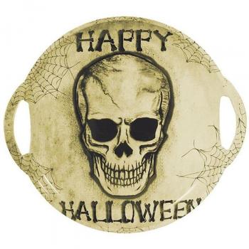 Bandeja Calavera Happy Halloween con asas de 30 cm