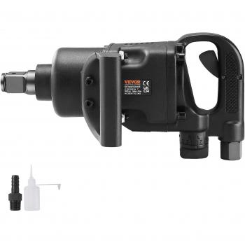 Vevor Llave de Impacto Neumática Cuadrada de 1 pulgada, Torque Inverso de hasta 2730 ft-lbs, 3701 Nm, 6000 rpm, Fabricada en Aluminio con