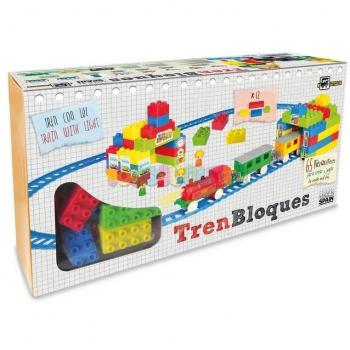 Tren Eléctrico Infantil con Bloques de Construcción Pequetren 2002