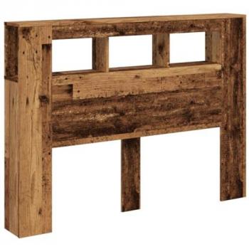 Cabecero LED Madera Envejecida 140x18,5x103,5 cm Madera de Ingeniería