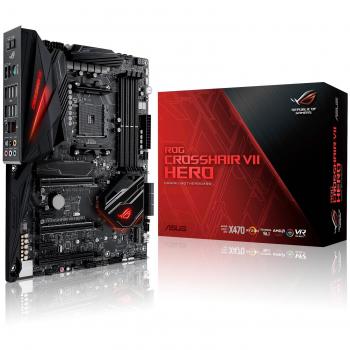 Asus CROSSHAIR VII HERO AMD AM4 X470 ATX - Placa base gaming con M.2 heatsink, Aura Sync RGB LED, DDR4 3600MHz, 802.11ac Wi-Fi, dual M.2, SATA 6Gb/s y USB 3.1 Gen 2