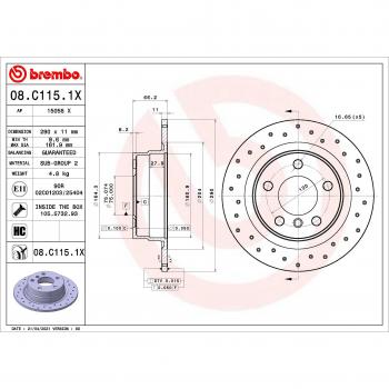 Disco de freno BREMBO XTRA LINE 08.C115.1X, 1 pieza