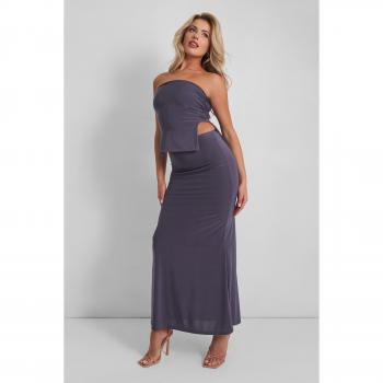 Kaiia Bandeau Side Split Top Charcoal
