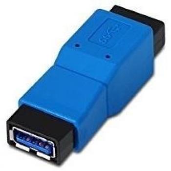 NanoCable 10.02.2001 - Adaptador USB 3.0, tipo A/H-A/H, hembra-hembra, azul