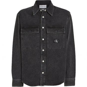 Calvin Klein Men's Black Cotton Denim Shirt - Size M