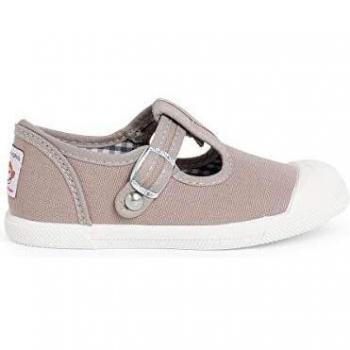 Zapatillas Lona Niños Puntera Goma Tipo Pepitos Pisamonas Talla 27 en Color Gris
