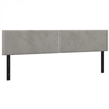 Cabeceros 2 unidades de terciopelo gris claro 90x5x78/88 cm
