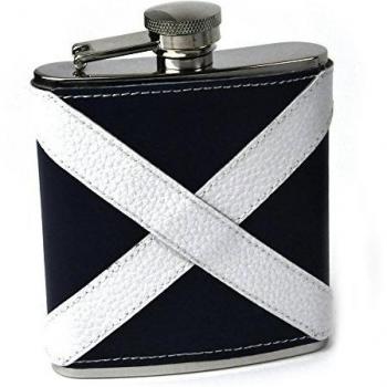 Scotland Flag Deluxe Leather Scottish Hip Flask