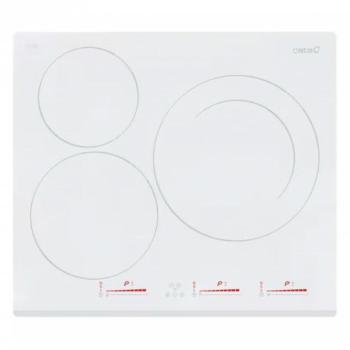 Placa de Inducción Cata 6003 E2 WH - 59cm, 3 Zonas de Cocción, Control Táctil, 9 Niveles de Potencia, Bloqueo de Seguridad y Temporizador en
