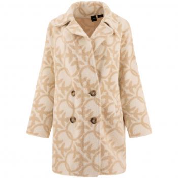 Pinko Women's Double-Breasted Faux-Fur Cocoon Coat in White | Size XS | 101573A21QCC2