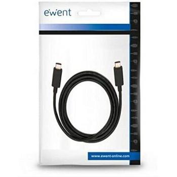 Ewent EC1045 - Cargador de USB Tipo C - De Carga Rápida - Potencia de 60W - con Sincronización de Datos de 10 Gbps y Señal de Vídeo 4K - Compatibilidad Universal - Cable de 1 Metro