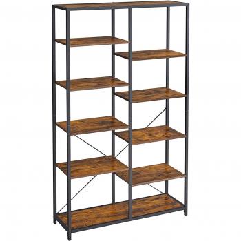 Estantería de 5 niveles industrial Vasagle, biblioteca de pie, fácil montaje, ideal para salón, baño, cocina y pasillo, disponible en marrón rústico o negro