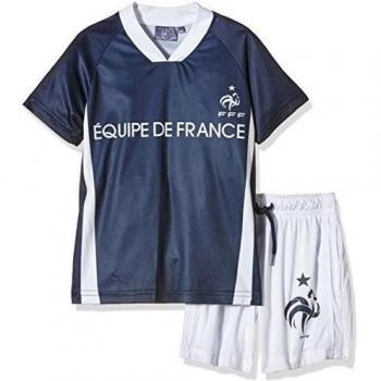 FFF ep1010 conjunto 2 piezas de Short + camiseta de manga corta para niño Equipe de France, traje, color azul, tamaño FR : 10 ans