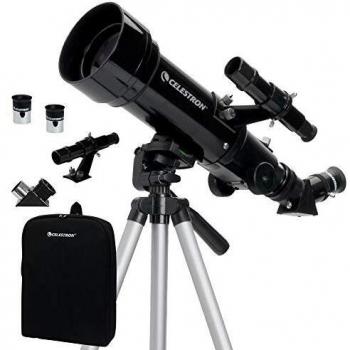 Celestron Travel Scope 70 - Telescopio portable con ampliación de 20x, longitud focal 40 cm, color negro, abertura de 70 mm