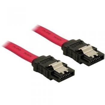 Cable SATA 0.5 m Rojo con Clips Metálicos St/St