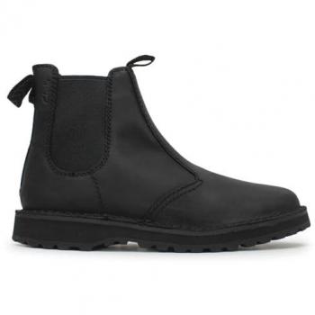 Clarks Solsbury Black Leather Chelsea Boots for Men - Size 8.5 UK