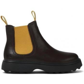 Camper Brown Leather Kids' Boots with Elastic - Size 33 & Size 1