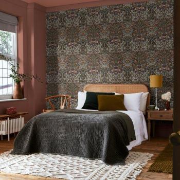 William Morris Blackthorn Smooth Retro Wallpaper (10m x 52cm, approx. 5m²)